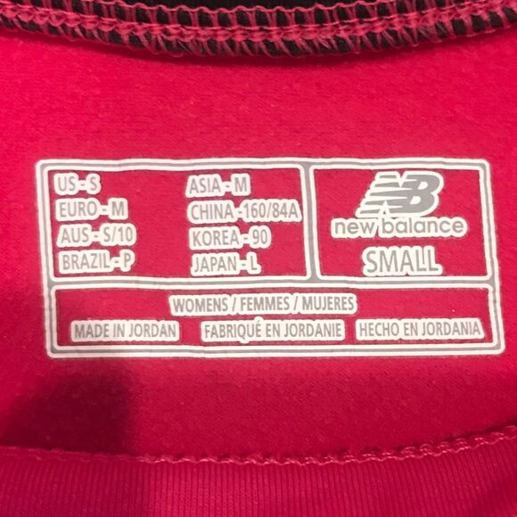 NEW BALANCE Exercise Top Long Sleeve Fleece Lined Pink Black Trim Sz S - Picture 7 of 7
